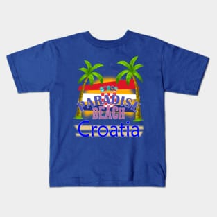 Paradise Beach Croatia Vacation Holidays Kids T-Shirt